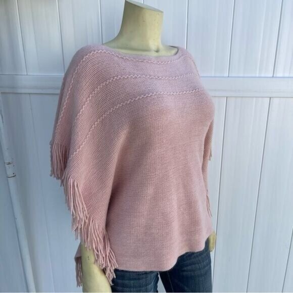 La Je Pink Sweater with Fringe One Size - Picture 2 of 9